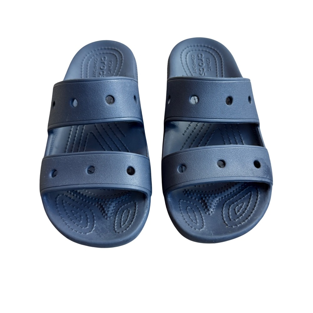 Crocs Classic Sandal Navy Blue Two Strap Slide Women 6 Men 4 206761-410